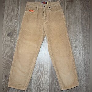 Empyre Relax Corduroy Pants Size 28 Tan Skate Streetwear Wide Leg